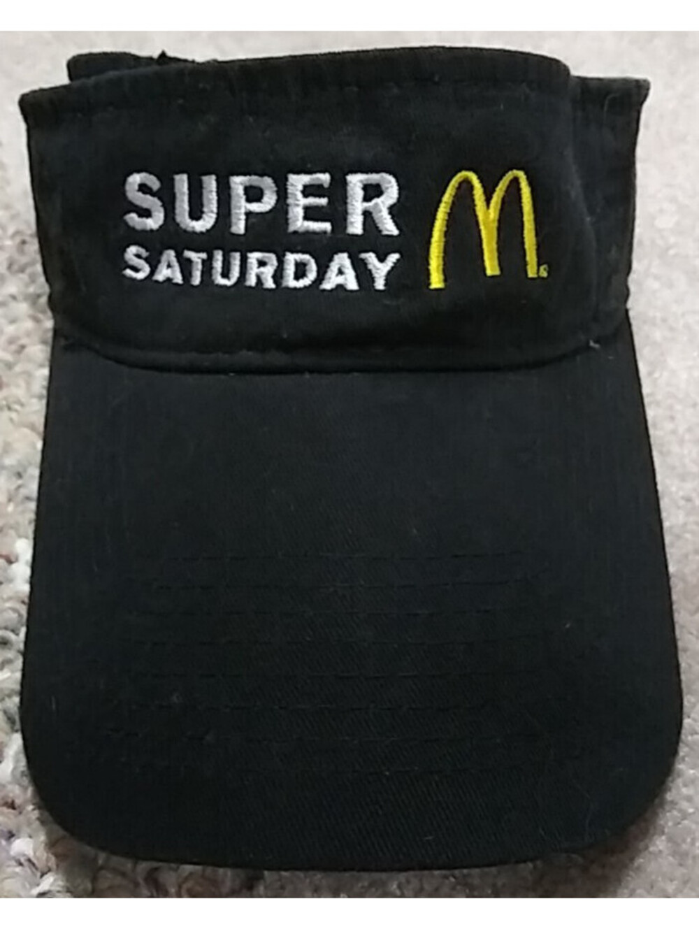 McDonald's Super Saturday Black Visor Adjustable Hat Early 2000s